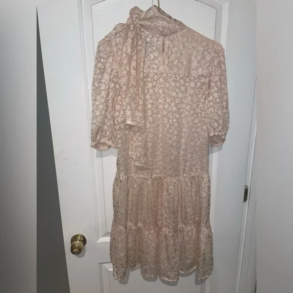 Sabina Musayev Brie Floral Burnout Dress with Large Bow 🪽 Medium NWOT